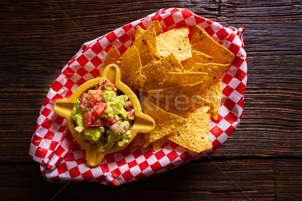 Stockfoto: Nachos · Mexicaanse · recept · hout · boord · voedsel