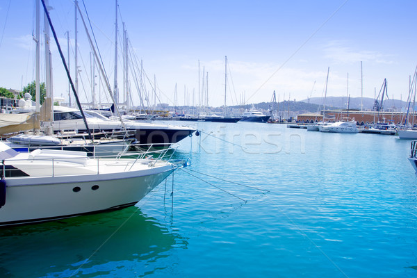 Marina in Palma de Mallorca city from Majorca Stock photo © lunamarina