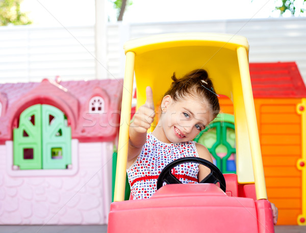 Stockfoto: Kinderen · meisje · rijden · speelgoed · auto