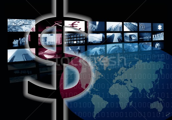 Dollar Business corporate image, multiple screen Stock photo © lunamarina