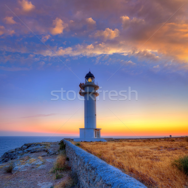 Formentera sunset in Barbaria cape lighthouse Stock photo © lunamarina