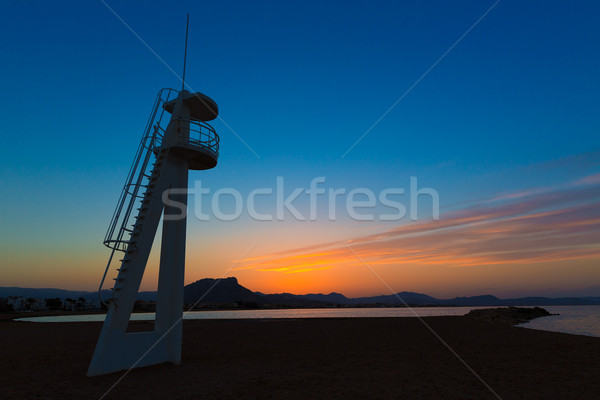 Zonsondergang strand Spanje middellandse zee landschap zomer Stockfoto © lunamarina