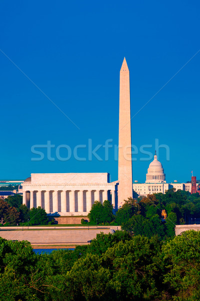 Washington Monument Capitol and Lincoln memorial Stock photo © lunamarina