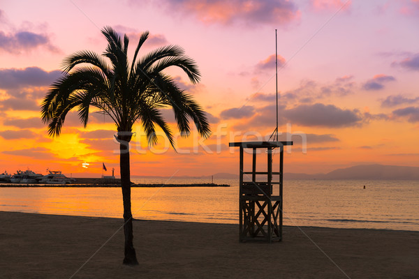 Majorca El Arenal sArenal beach sunset near Palma Stock photo © lunamarina