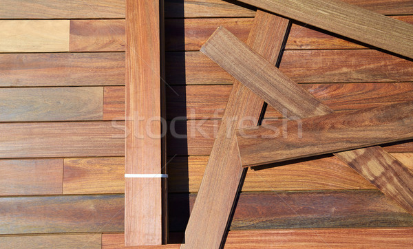 Ipe decking installation with wood slats Stock photo © lunamarina