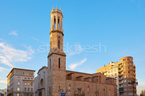Valencia Xativa street and Sant Agusti church sq Stock photo © lunamarina