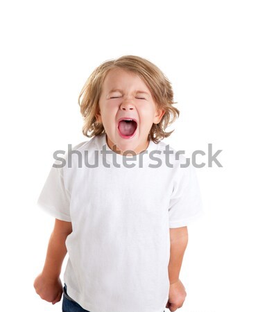 children kid screaming expression on white Stock photo © lunamarina