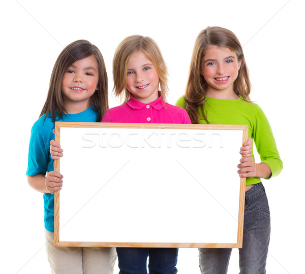 Stockfoto: Kinderen · meisjes · groep · exemplaar · ruimte