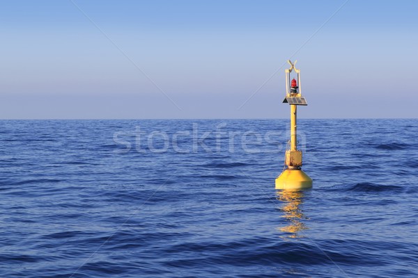 Stock foto: Schwimmend · gelb · Leuchtfeuer · blau · Meer · Ozean