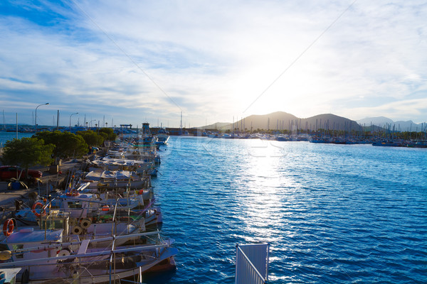 Alcudia Majorca at sunset on marina port Mallorca Stock photo © lunamarina