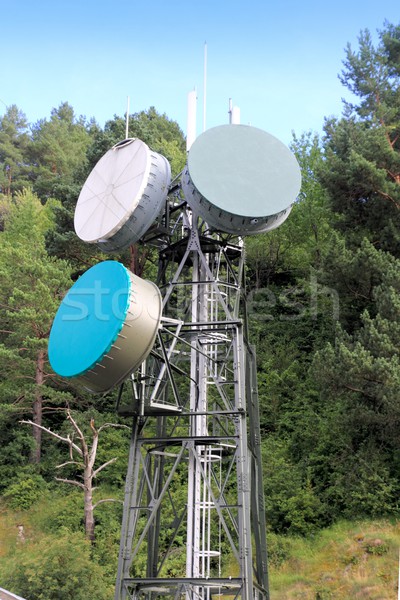 communication tower antenna in outdoor forest Stock photo © lunamarina