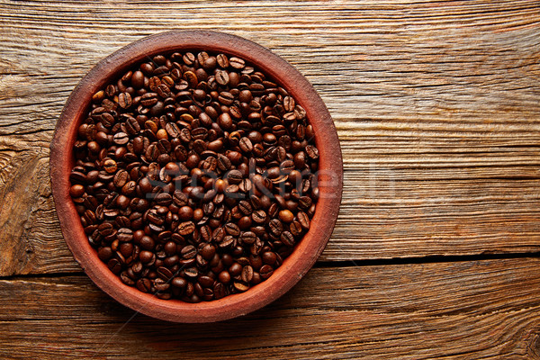 コーヒー豆 粘土 皿 テクスチャ 木材 いい ストックフォト © lunamarina