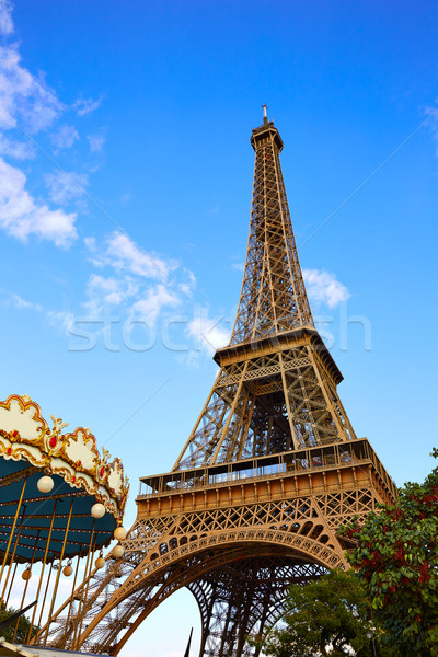 Tour Eiffel Paris ciel bleu France bleu ensoleillée [[stock_photo]] © lunamarina