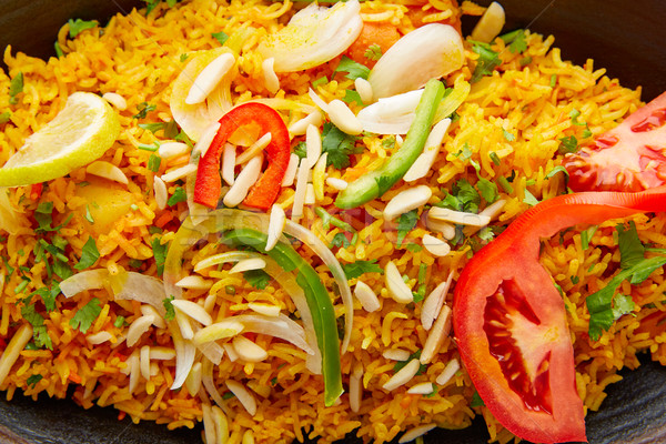 Chicken Biryani indian recipe closeup macro Stock photo © lunamarina