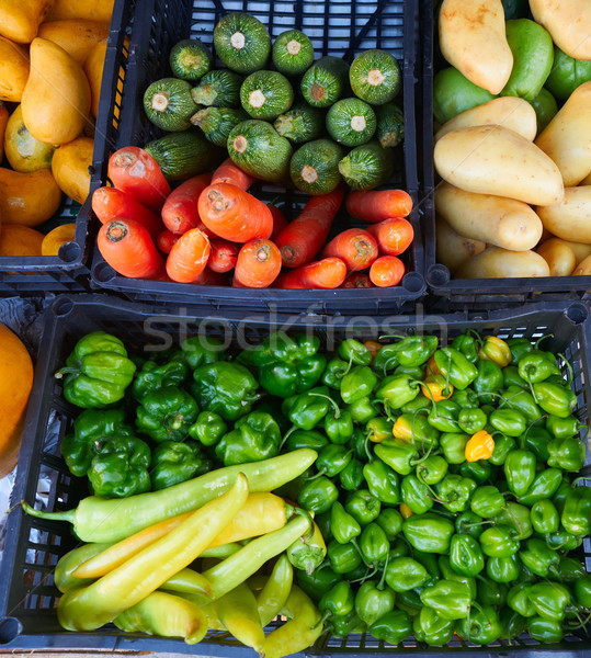Mexican market vegetables chili carrot potato Stock photo © lunamarina