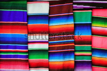 Mexican serape fabric colorful pattern texture Stock photo © lunamarina