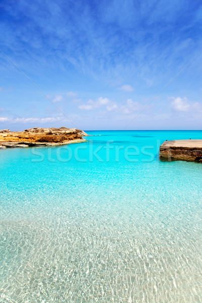 Es Calo de San Agusti port in Formentera island Stock photo © lunamarina