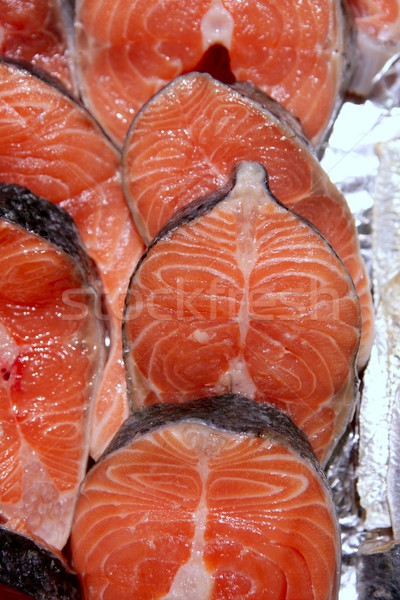 łososia ryb żywy plastry rząd rynek Zdjęcia stock © lunamarina