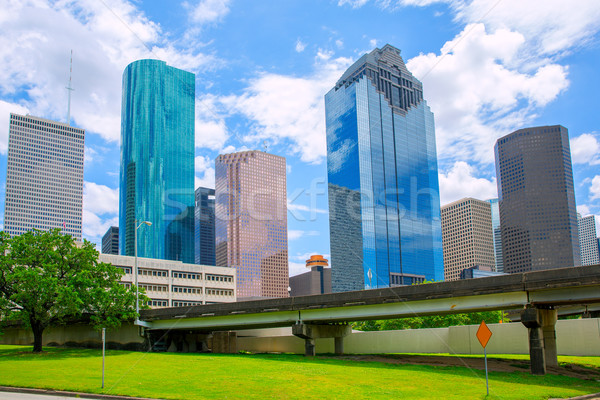 Houston Texas panoramę nowoczesne Błękitne niebo widoku Zdjęcia stock © lunamarina