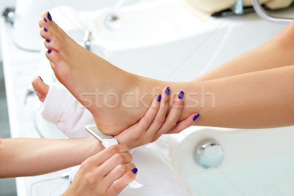 Pedicure dead skin remover feet care woman Stock photo © lunamarina