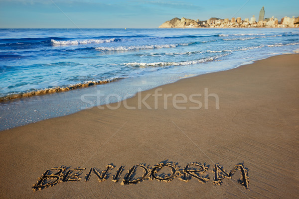 Benidorm written spell word letters in Alicante Stock photo © lunamarina