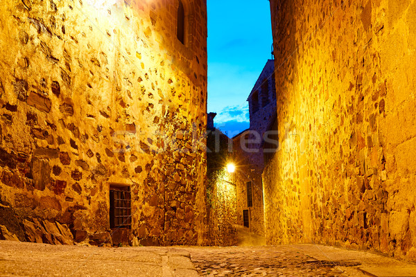 Monumental ciudad España puesta de sol edificio construcción Foto stock © lunamarina