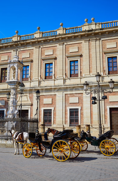 Seville Archivo Indias horse carriage in Sevilla Andalusia Spain Stock photo © lunamarina