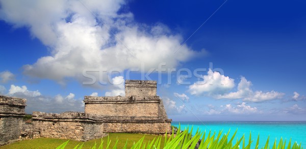 ancient Mayan ruins Tulum Caribbean turquoise Stock photo © lunamarina