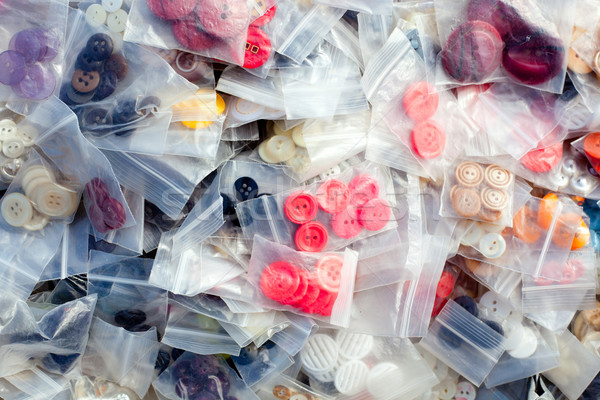 buttons for fashion clothes in plastic blister Stock photo © lunamarina