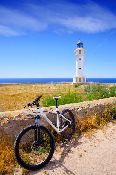 bicycle on Balearic Formentera Barbaria Lighthouse Stock photo © lunamarina