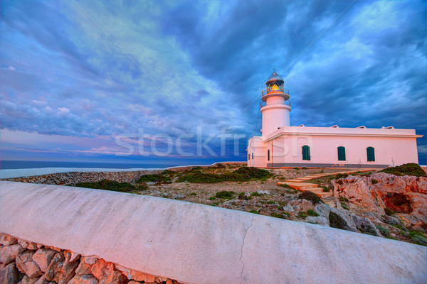 Menorca sunset at Faro de Caballeria Lighthouse Stock photo © lunamarina