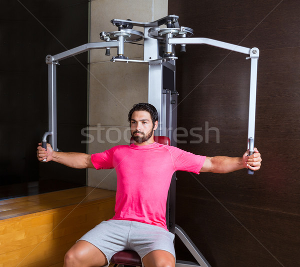 Fedélzet mellkas edzés férfi légy testmozgás Stock fotó © lunamarina