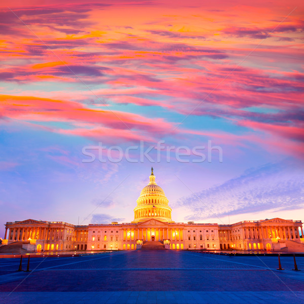 Edificio Washington DC puesta de sol congreso EUA casa Foto stock © lunamarina