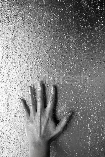 futuristic silver hand over gray texture steel Stock photo © lunamarina