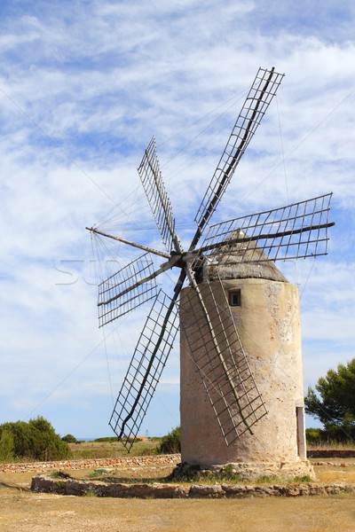 Salt windmill traditional Formentera Ibiza Balearic Stock photo © lunamarina