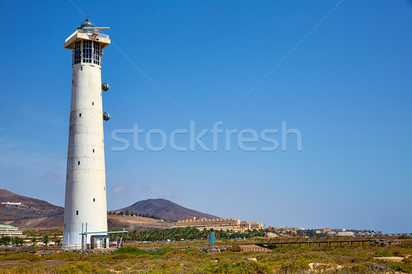 Morro Jable Matorral lighthouse Jandia Fuerteventura Stock photo © lunamarina