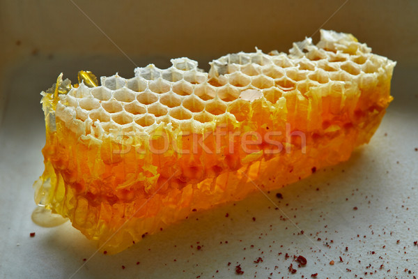 Stock photo: Honey honeycomb detail macro