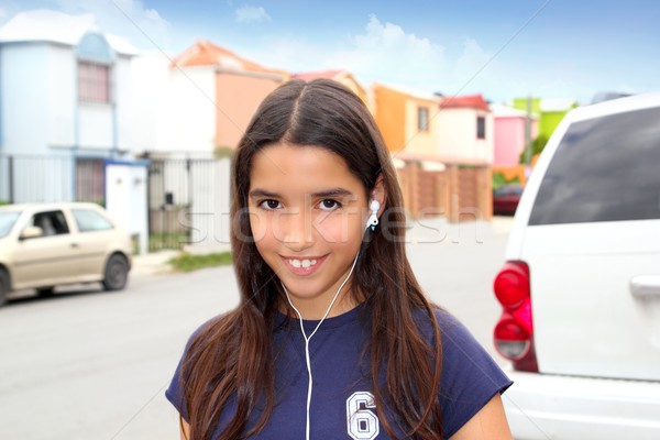 hispanic latin teenager girl earphones music Stock photo © lunamarina