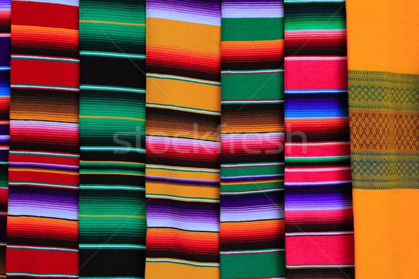 Mexican serape fabric colorful pattern texture Stock photo © lunamarina