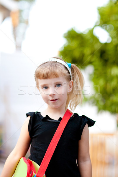 children little girl going to school with bag Stock photo © lunamarina