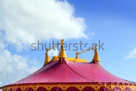 Circus tent dramatisch zonsondergang hemel kleurrijk Stockfoto © lunamarina
