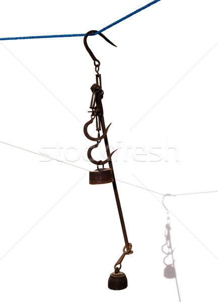 Antique scales rusted iron with weights Stock photo © lunamarina