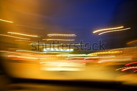 abstract blur city night lights, blue sky Stock photo © lunamarina