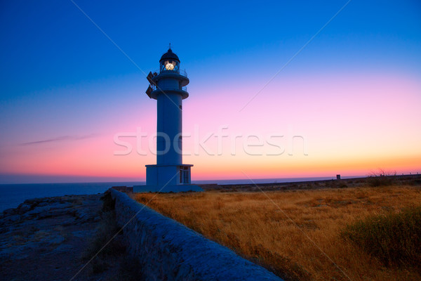 Formentera sunset in Barbaria cape lighthouse Stock photo © lunamarina