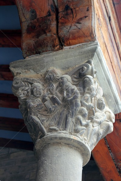 Jaca cathedral chapiter romanesque king David Stock photo © lunamarina