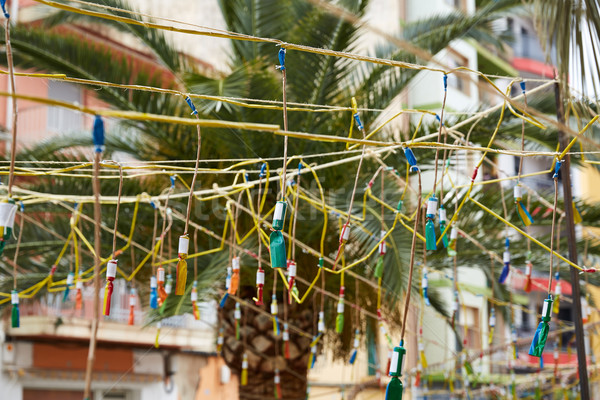 Fireworks in a fallas popular fest in valencia spain Stock photo © lunamarina