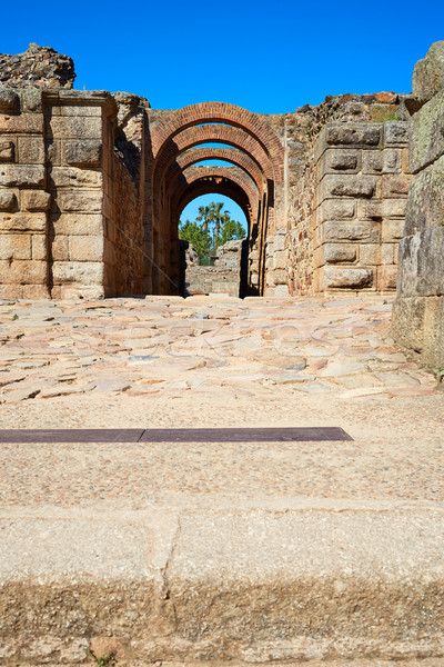 Roman Amphitheater Spanien Gebäude Stadt Stock foto © lunamarina