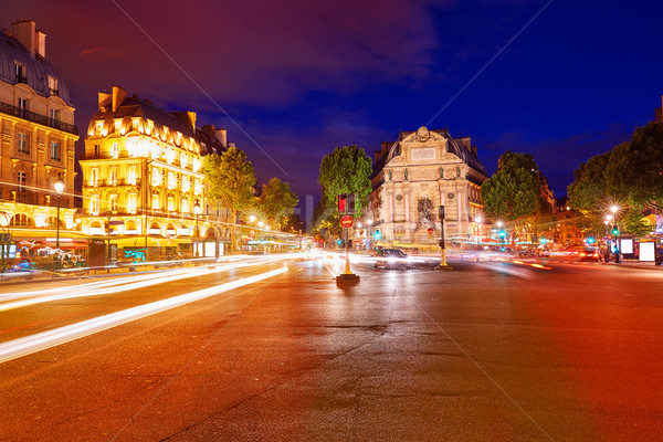 Stockfoto: Parijs · plaats · zonsondergang · Frankrijk · stad