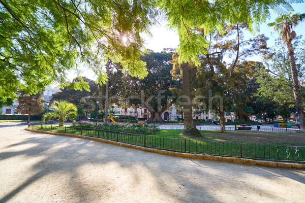 Valencia parc grădini vedere Spania copac Imagine de stoc © lunamarina