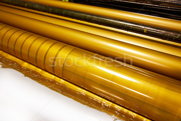 Drucker Tinte Maschine Druck Fabrik golden Stock foto © lunamarina
